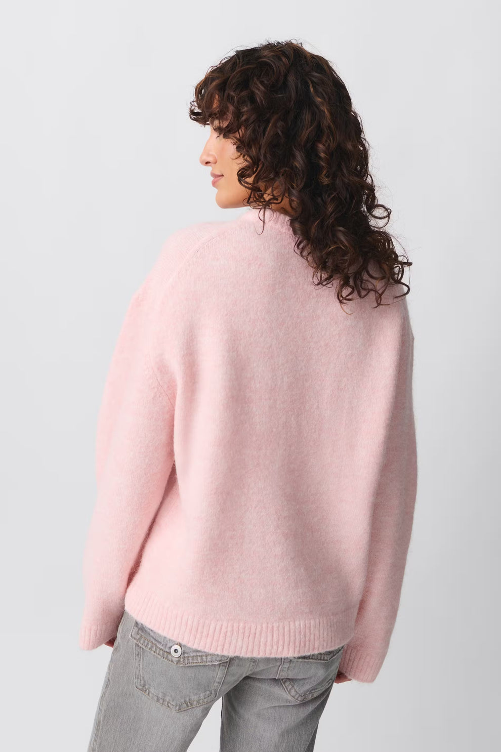 Women's Balloon Sleeve Sweater – Oversized Round Neck Knit Pullover