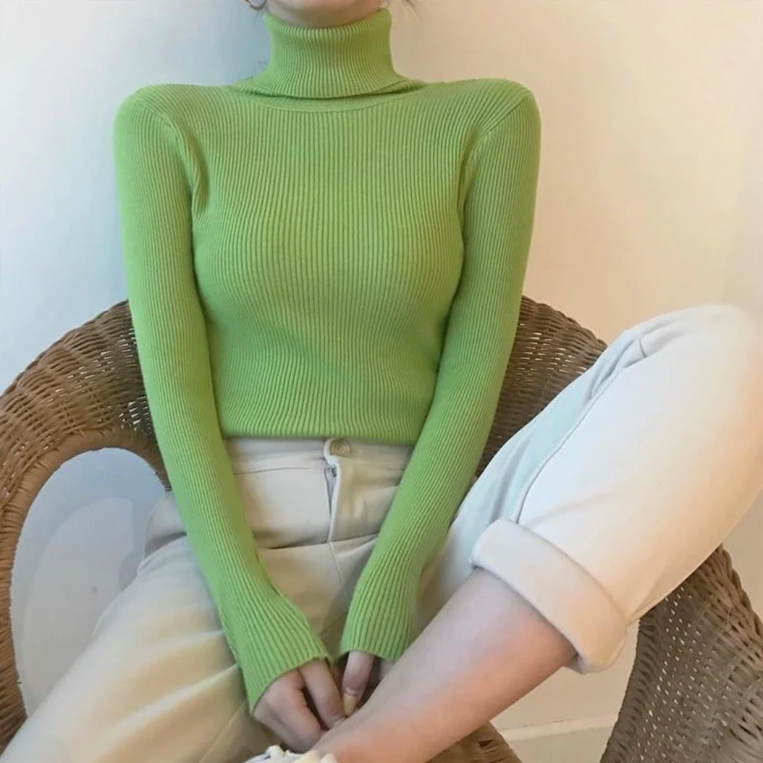 Women's Turtleneck Sweater – Classic Roll Neck Winter Sweater