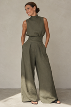 Women's Wide Leg Pants Set – Sleeveless Summer Set