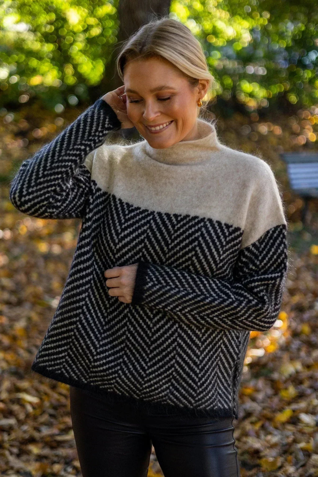 Women's High Neck Sweater – Relaxed Fit Winter Knit Sweater