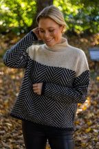 Women's High Neck Sweater – Relaxed Fit Winter Knit Sweater