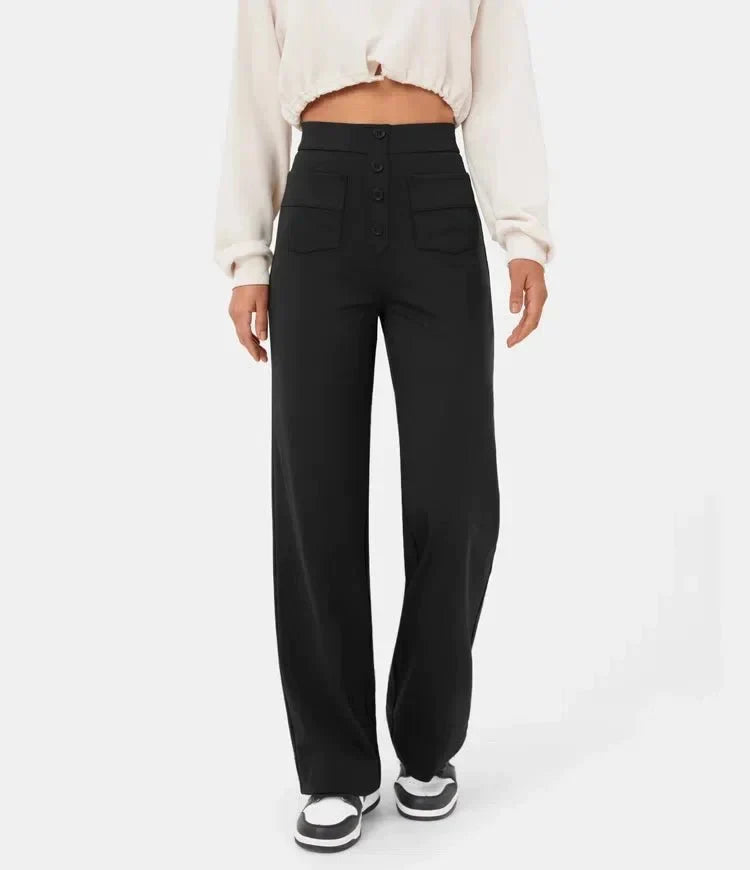Women's High Waist Stretch Pants – Tailored Everyday Trousers