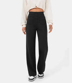 Women's High Waist Leisure Pants – Stretch Pocket Casual Trousers