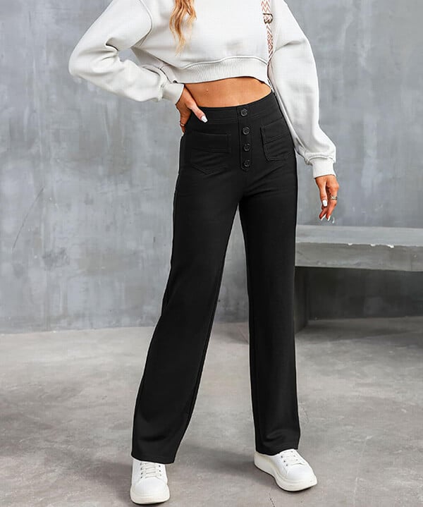 Women's High Waist Stretch Pants – Tailored Everyday Trousers