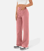 Women's High Waist Leisure Pants – Stretch Pocket Casual Trousers