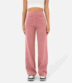 Women's High Waist Elastic Pants – Stretch Pull-On Casual Trousers