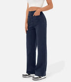 Women's High Waist Elastic Pants – Stretch Pull-On Casual Trousers