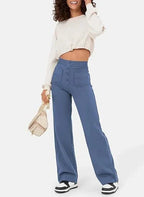 Women's High Waist Elastic Pants – Stretch Pull-On Casual Trousers