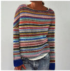 Women's Norwegian Pattern Sweater – Nordic Crew Neck Long Sleeve Pullover