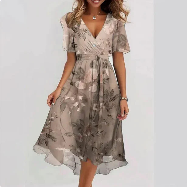 Annegret | V-Neck Summer Midi Dress