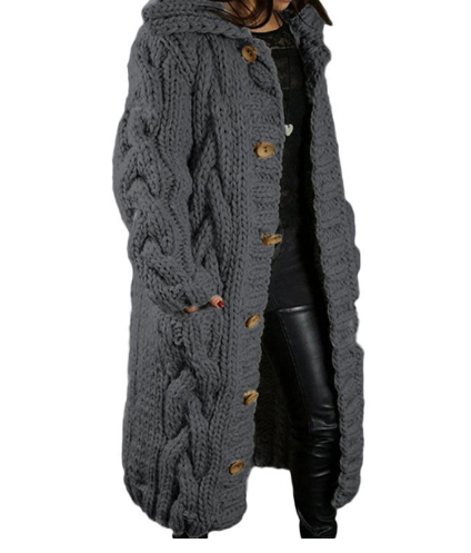 Women's Chunky Cardigan – Relaxed Long Sleeve Winter Cardigan