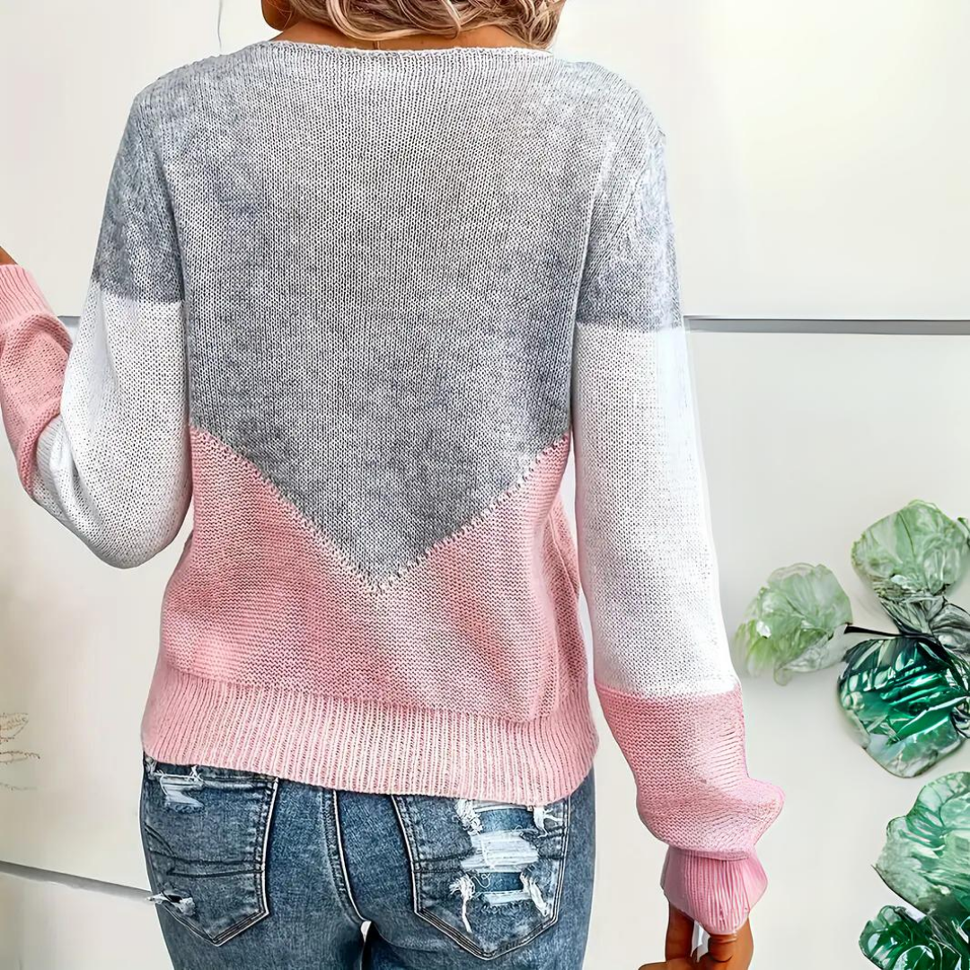 Women's Casual Knit Sweater – Relaxed Autumn Pullover