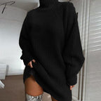 Women's Sweater Dress – Polo Collar Autumn Knit Dress