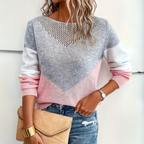 Women's Casual Knit Sweater – Relaxed Autumn Pullover