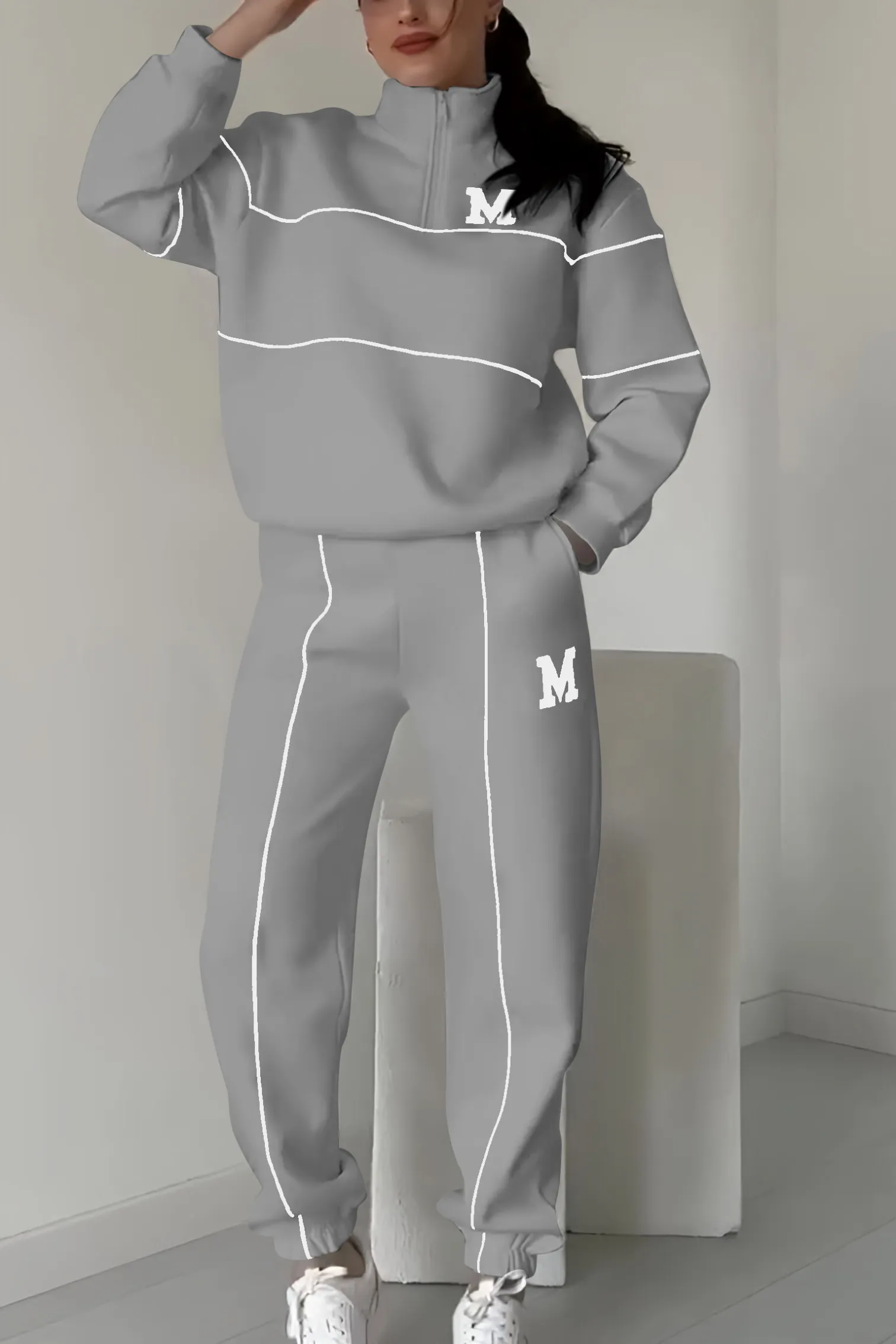 Women's Half-Zip Jogger Set – Quarter Zip Tracksuit Set