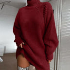 Women's Sweater Dress – Polo Collar Autumn Knit Dress