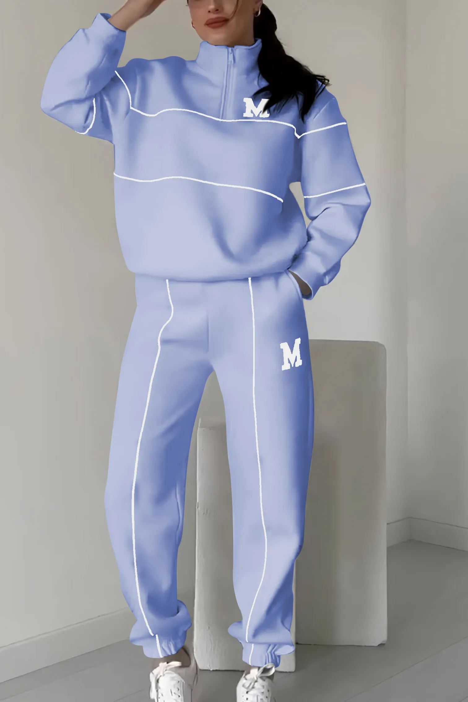 Women's Half-Zip Jogger Set – Quarter Zip Tracksuit Set