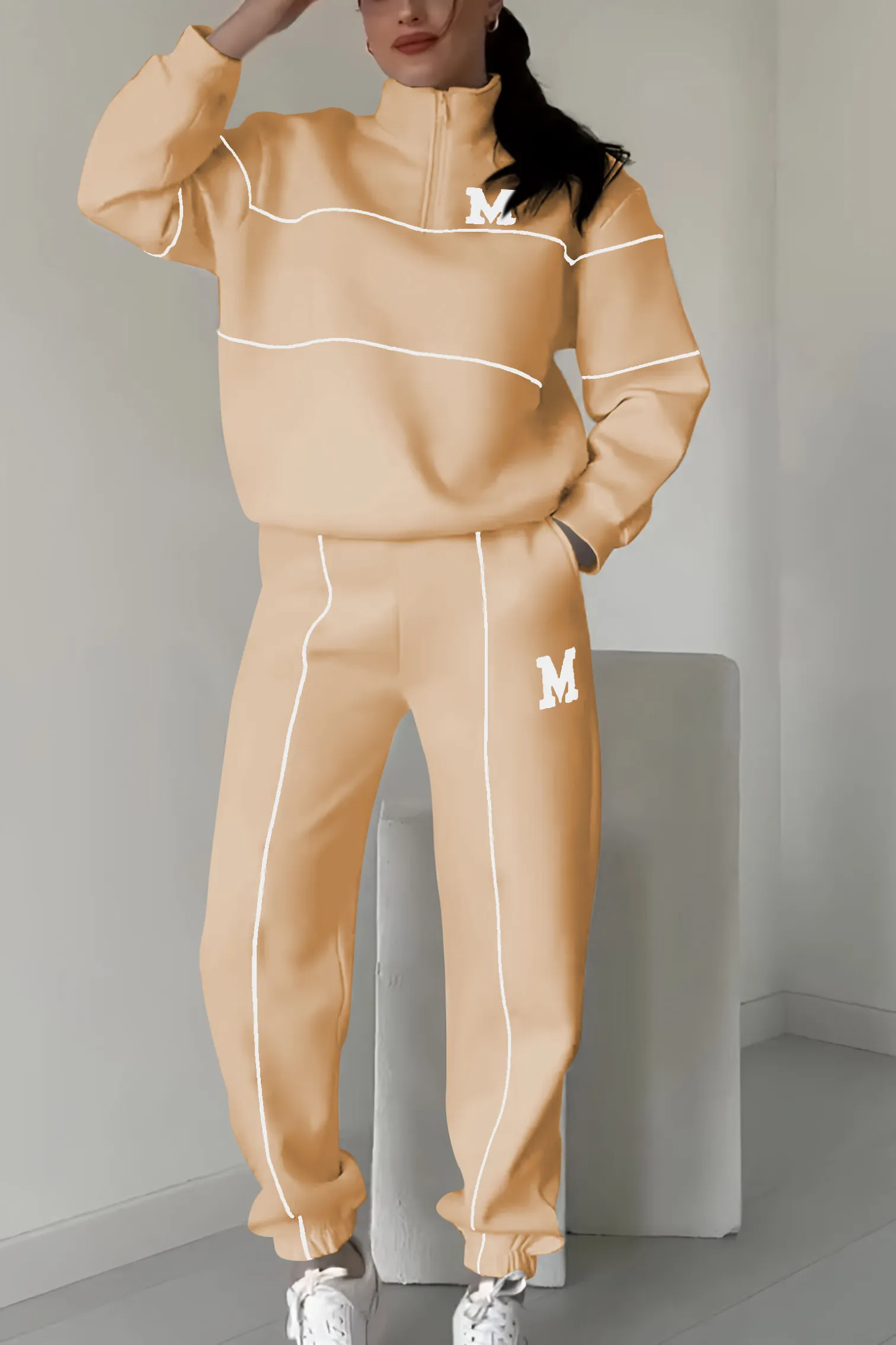 Women's Half-Zip Jogger Set – Quarter Zip Tracksuit Set