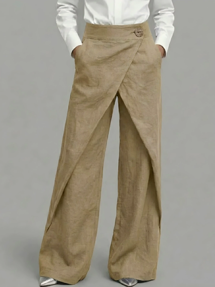 Women's Asymmetrical Pants – Wrap Front Palazzo Pants