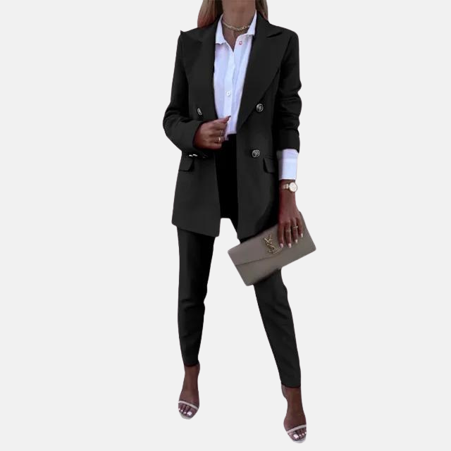 Women's Asymmetrical Two-Piece Set – Statement Top & Wide Leg Pants