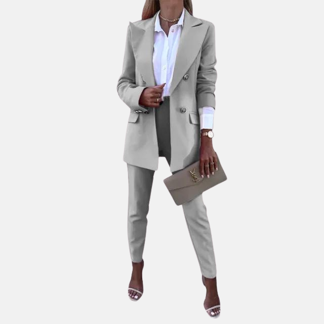 Women's Asymmetrical Two-Piece Set – Statement Top & Wide Leg Pants