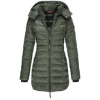 Women's Full-Length Puffer Coat – Hooded Longline Quilted Coat