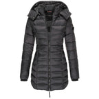 Women's Full-Length Puffer Coat – Hooded Longline Quilted Coat