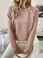 Women's Pearl Embellished Sweater – Decorative Pearl Knit Pullover
