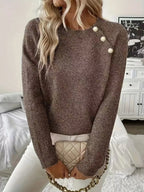 Women's Pearl Embellished Sweater – Decorative Pearl Knit Pullover
