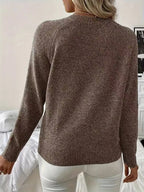 Women's Pearl Embellished Sweater – Decorative Pearl Knit Pullover