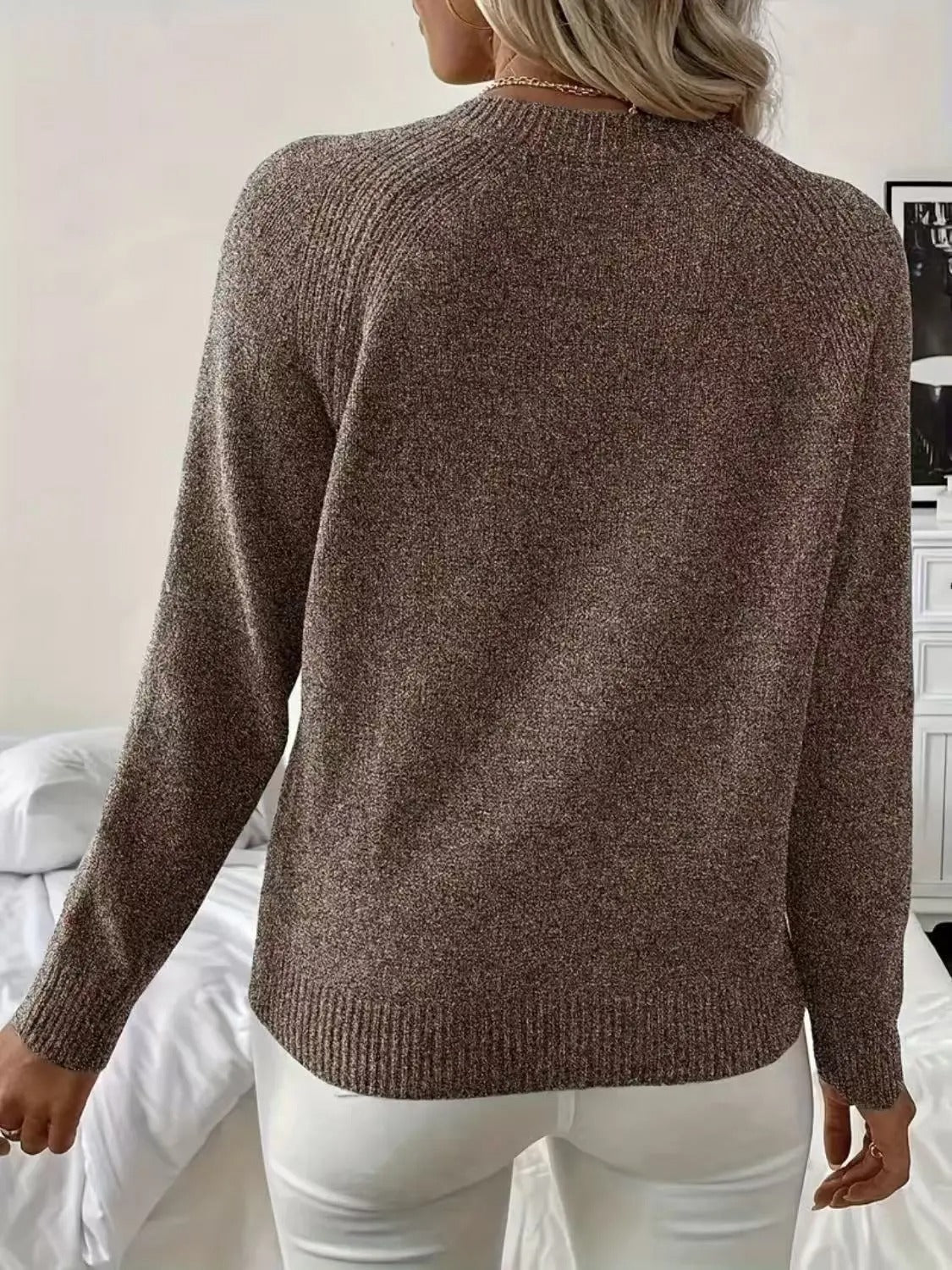 Women's Pearl Embellished Sweater – Decorative Pearl Knit Pullover