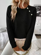 Women's Pearl Embellished Sweater – Decorative Pearl Knit Pullover