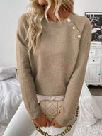 Women's Pearl Embellished Sweater – Decorative Pearl Knit Pullover