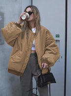 Women's Utility Bomber Jacket – Relaxed Zip-Up Jacket
