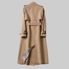 Women's Double-Breasted Trench Coat – Belted Midi Overcoat