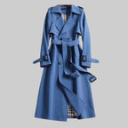 Women's Double-Breasted Trench Coat – Belted Midi Overcoat