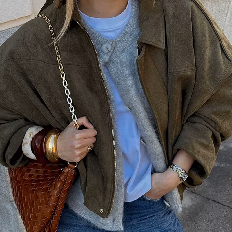 Women's Oversized Western Jacket – Fringe Detail Vintage Jacket