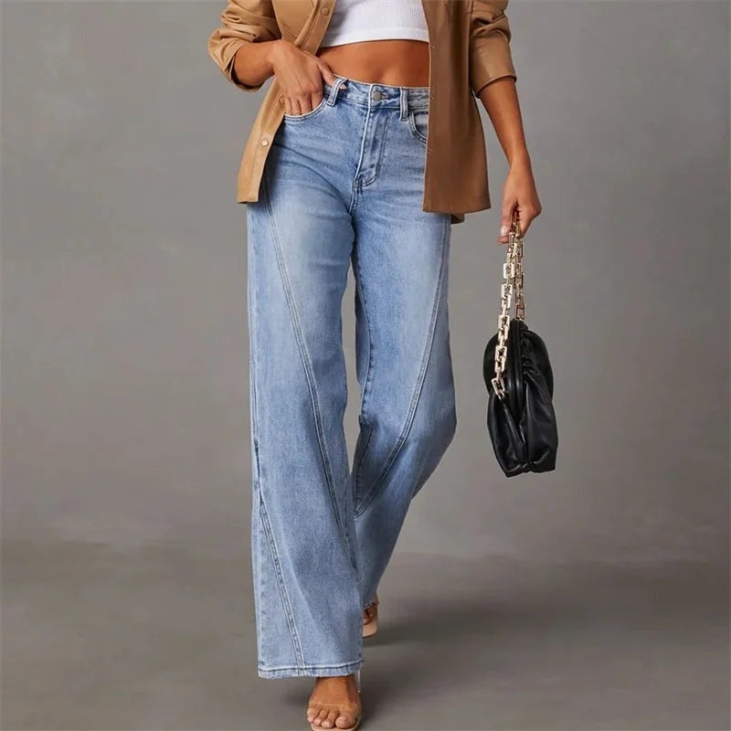 Women's Wide Leg Jeans – Relaxed Vintage Wash Jeans