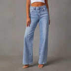 Women's Wide Leg Jeans – Relaxed Vintage Wash Jeans