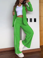Women's Blazer Co-Ord Set – Sporty Wide Leg Suit