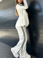 Women's Blazer Co-Ord Set – Sporty Wide Leg Suit