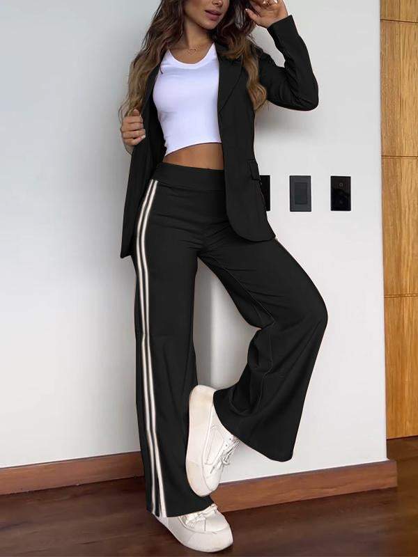 Women's Blazer Co-Ord Set – Sporty Wide Leg Suit