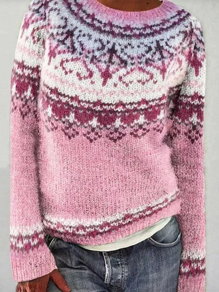 Women's Reindeer Christmas Sweater – Festive Knitted Holiday Sweater
