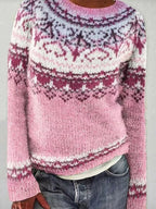 Women's Reindeer Christmas Sweater – Festive Knitted Holiday Sweater