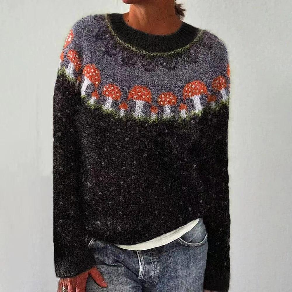 Women's Reindeer Christmas Sweater – Festive Knitted Holiday Sweater