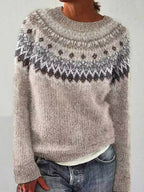Women's Reindeer Christmas Sweater – Festive Knitted Holiday Sweater