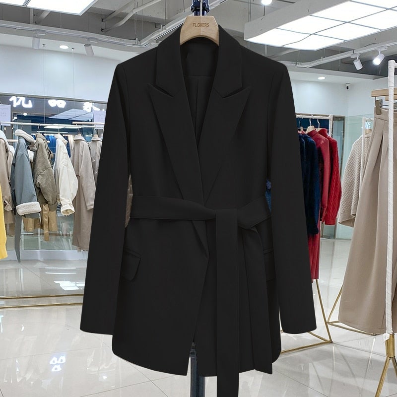 Women's Longline Blazer – Relaxed Tailored Open Front Jacket