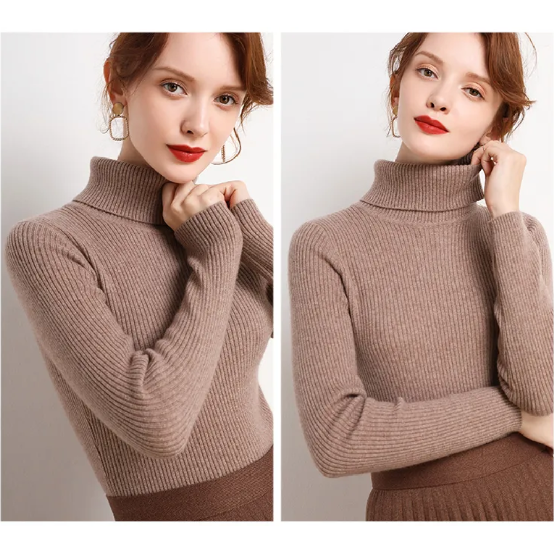 Women's Turtleneck Sweater – Classic Roll Neck Winter Sweater