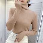 Women's Turtleneck Sweater – Classic Roll Neck Winter Sweater