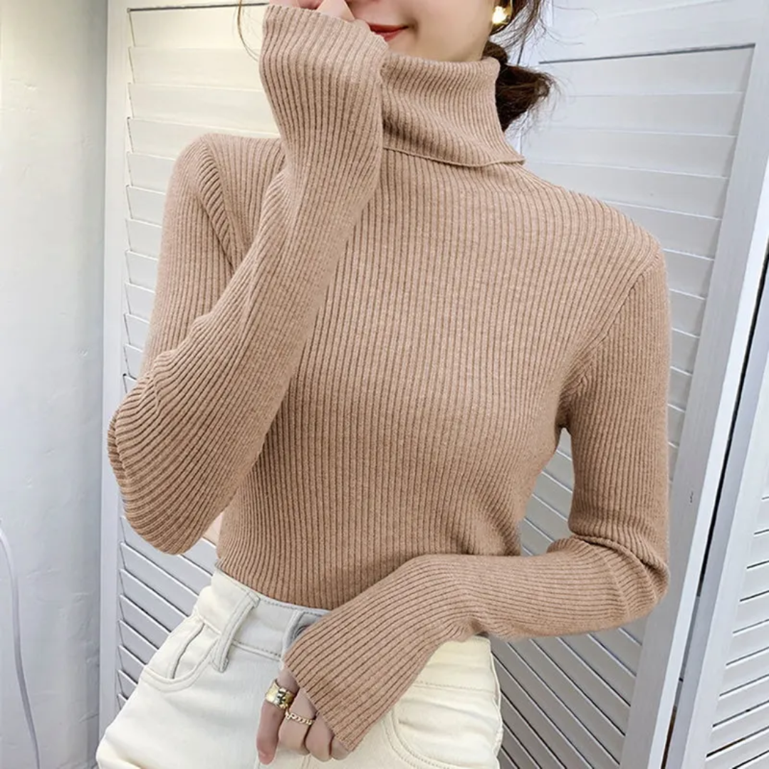 Women's Turtleneck Sweater – Classic Roll Neck Winter Sweater